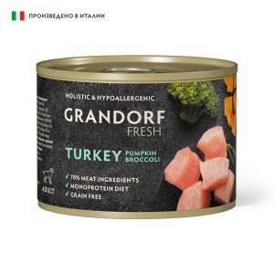 Fresh Консервы для собак Паштет из индейки с тыквой и брокколи (200 г)