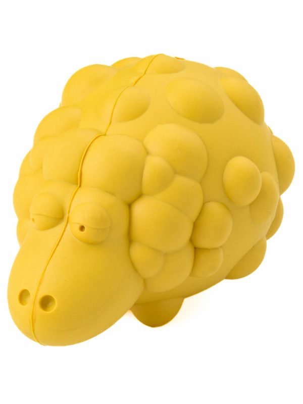 Игрушка для собак овечка с пищалкой, желтая, с ароматом сливок (446 г)