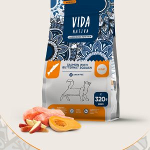 Беззерновой корм для взрослых кошек, со свежим лососем и тыквой, GRAIN FREE adult cats salmon and pumpkin (320 г)