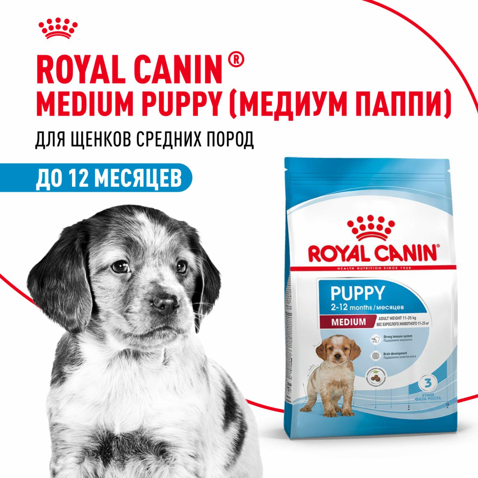 Корм сухой для щенков средних размеров до 12 месяцев, Medium Puppy (14 кг)
