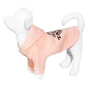 Толстовка с капюшоном для собаки, розовая (XL)