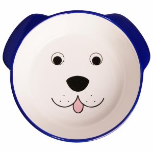 Миска "Мордочка собаки" керамическая для собак, синяя (180 мл)