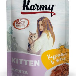 Бокс 12 шт. Паучи для котят с курицей в желе до 1 года, беременных и кормящих кошек (960 г)