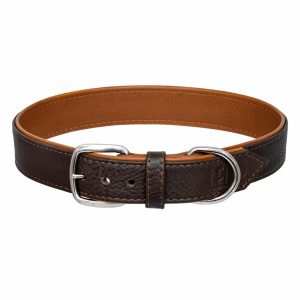 Ошейник Bloom из натуральной кожи, коричневый (XL)