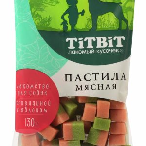 Пастила мясная с говядиной и яблоком, лакомство для собак (130 г)
