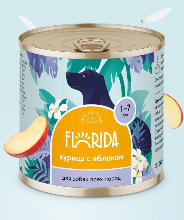 Для собак "Курица с яблоком", 240 г. Влажный корм (400 г)