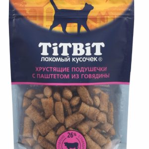 Хрустящие подушечки для кошек с паштетом из говядины (60 г)