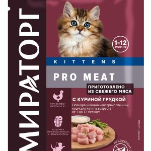 Паучи для котят от 1 до 12 месяцев, с куриной грудкой (80 г)
