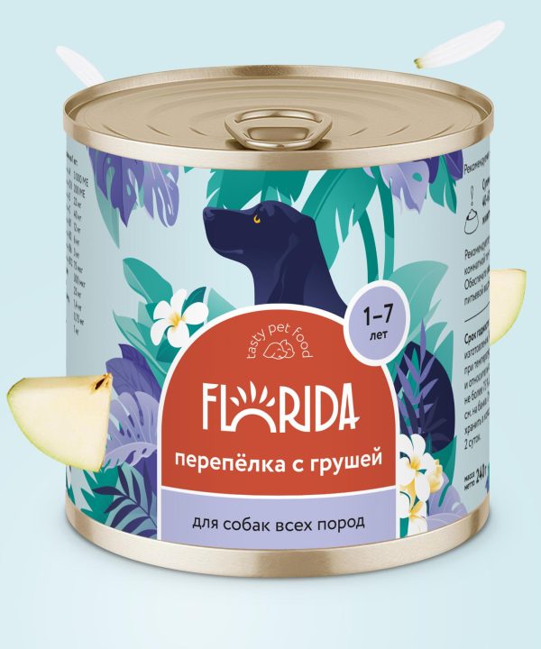 Для собак "Перепёлка с грушей", 240 г. Влажный корм (400 г)