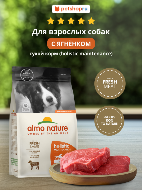 HOLISTIC Сухой корм для взрослых собак со свежим ягненком, Life Maintenance, All Breed, Fresh Lamb (12 кг)