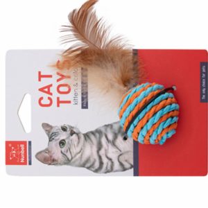 Игрушка для кошек "Мячик с перьями" (36 г)