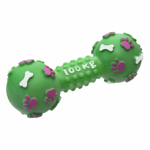 Игрушка для собак "Гантель 100 кг", зеленая (15 см)