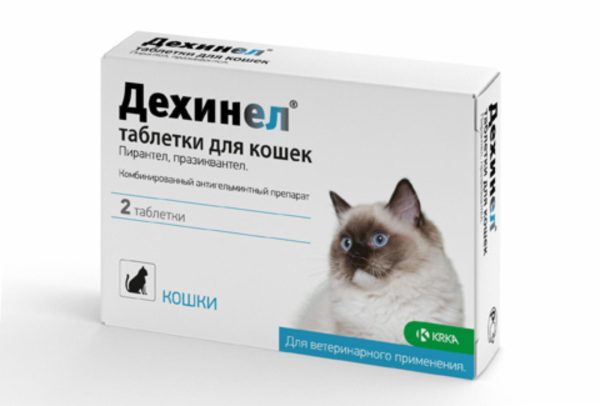 Дехинел табл. для кошек 230 мг/20 мг, №2 (10 г)
