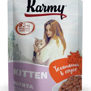 Бокс 12 шт. Паучи для котят до 1 года, телятина в соусе (960 г)