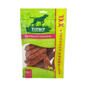Нарезка из телятины для собак всех пород, выгодная упаковка XXL (300 г)