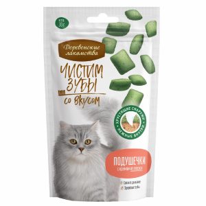 Чистим зубы для кошек Подушечки с кремом из лосося (30 г)