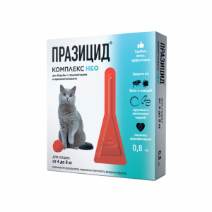 Празицид-Комплекс НЕО для кошек от 4 до 8 кг: от глистов, клещей, вшей (18 г)