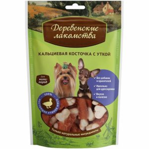 Кальциевая косточка с уткой для собак мини-пород (55 г)