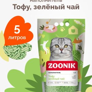 Наполнитель для кошачьего туалета, Тофу Зеленый чай, 5 л (3.47 кг)