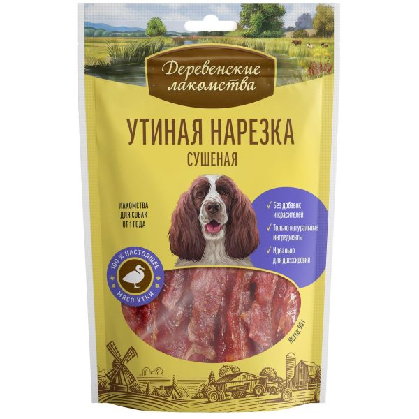 Утиная нарезка сушеная для собак (100% мясо) (90 г)