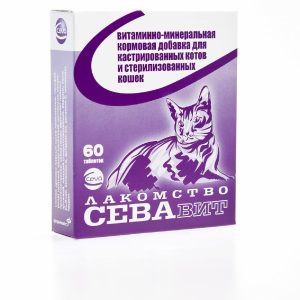 Севавит витаминно-минеральная кормовая добавка для кастрированных котов и стерилизованных кошек, 60 таб (60 таб.)