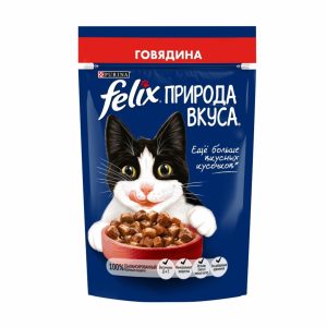 Влажный корм Природа вкуса для взрослых кошек, с говядиной в соусе, 26 шт (26 шт)