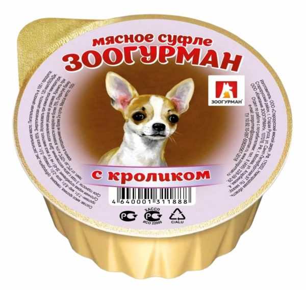 Консервы для собак «Мясное суфле», с кроликом, ламистер (100 г)