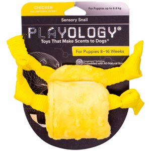 Сенсорная плюшевая улитка Playology PUPPY SENSORY SNAIL для щенков мелких и средних пород 8-16 недель с ароматом курицы (90 г)