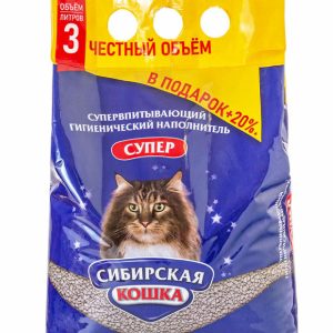 Наполнитель СУПЕР впитывающий комкующийся 100% натуральный без пыли, 3 л (4.05 кг)