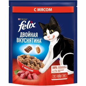 Сухой корм Двойная Вкуснятина для взрослых кошек, с мясом (10 кг)