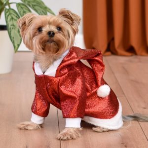 Костюм новогодний для кошек и собак "Сэлли" красный (L)