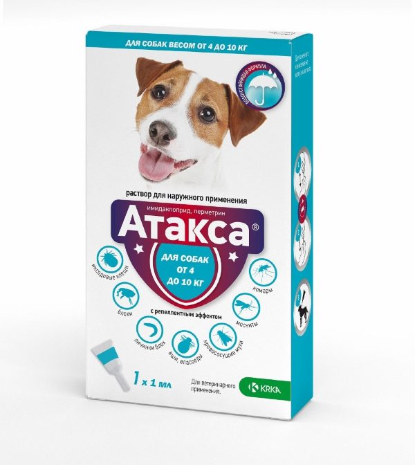Атакса, раствор для наружного применения для собак от 4 до 10 кг (110 г)