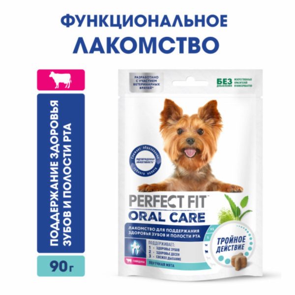 Лакомство для собак мелких пород ORAL CARE, с говядиной и мятой «Для поддержания здоровья зубов и полости рта», 12шт (1.08 кг)