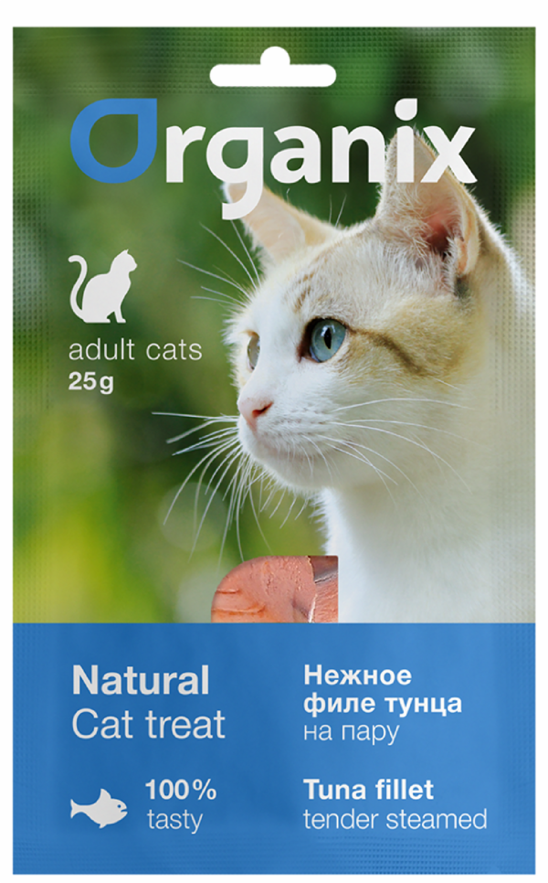 Лакомство для кошек "Нежное филе тунца, приготовленное на пару" 100% рыба (25 г)