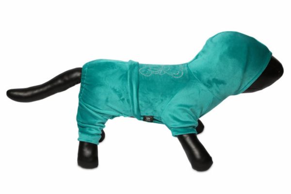 Велюровый комбинезон для собак Bear (голубой) (XS)