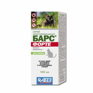 Спрей БАРС форте для обработки кошек от блох и клещей (100 мл)