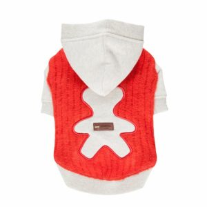 Худи с капюшоном и аппликацией медвежонком, алый (XL)