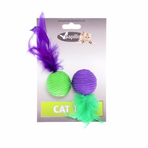 Игрушка для кошек "Два мячика с перьями" (22 г)