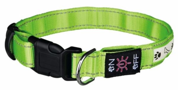 Светящийся USB-ошейник для собак, зелёный (L-XL)