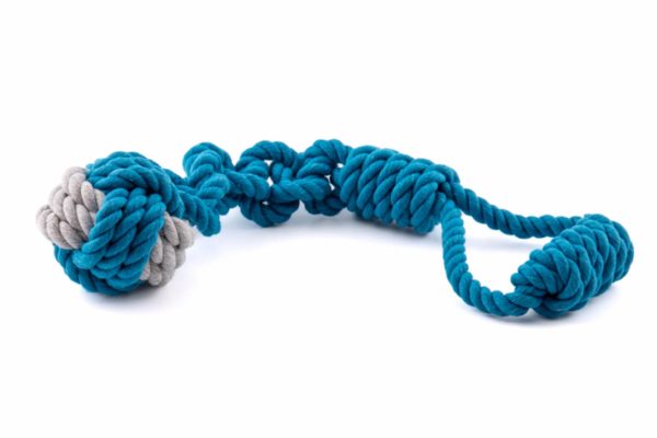 Игрушка для собак Мяч плетеный с ручкой, в ассортименте (35х6 см)