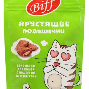 Хрустящие подушечки Biff для кошек с паштетом из утки (60 г)
