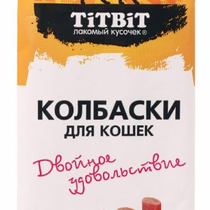 Колбаски для кошек Двойное удовольствие с телятиной и печенью (45 г)