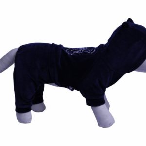 Велюровый комбинезон для собак Bear (тёмно-синий) (XS)