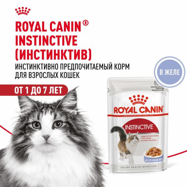 Для взрослых кошек, кусочки в желе, Instinctive (28 шт)
