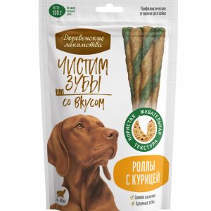 Чистим зубы для собак Роллы с курицей (100 г)