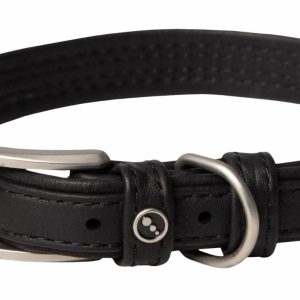 Ошейник серия "Leather", черный (ЮАР) (XL)