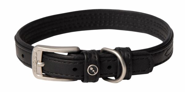 Ошейник серия "Leather", черный (ЮАР) (S)