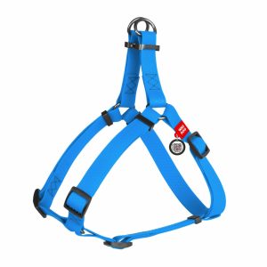 Шлея для собак водостойкая "Waterproof" с металлической пряжкой, голубая (M)