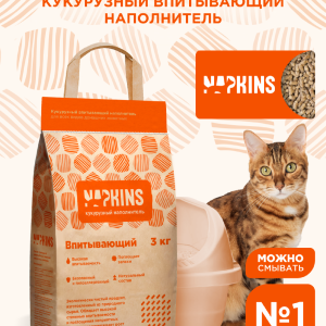 Кукурузный наполнитель, 100% Натуральный, впитывающий, без пыли, 8,5 л (6 кг)