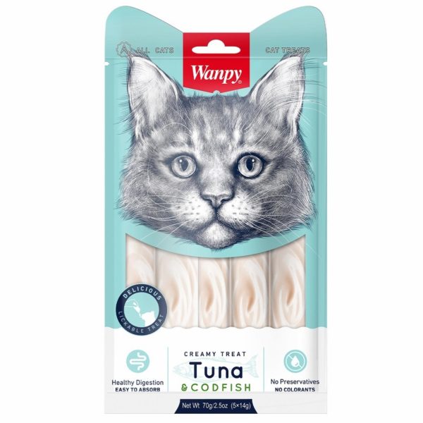 Лакомство для кошек «нежное пюре» из тунца и трески (70 г)